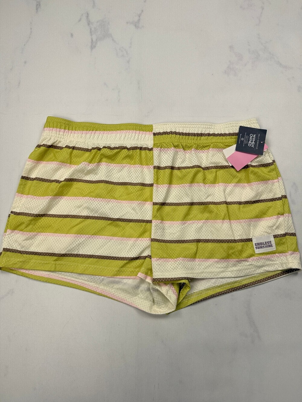Grayson Threads Hello Gorgeous Athletic Shorts Green Modern Sporty - Womens XL